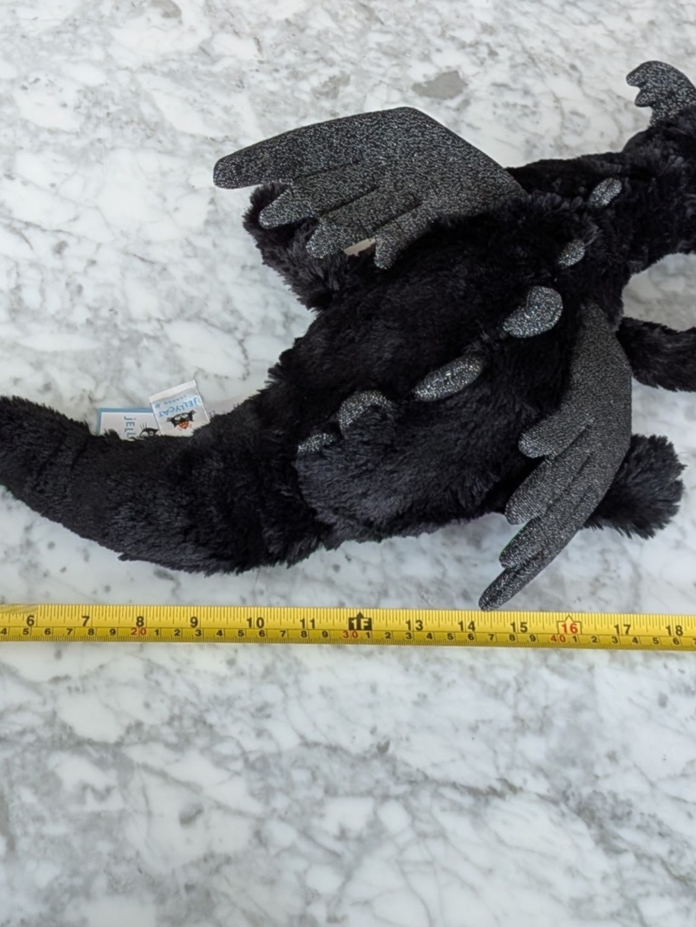 Jellycat Black Plush Dragon Stuffed Animal - Picture 5 of 8